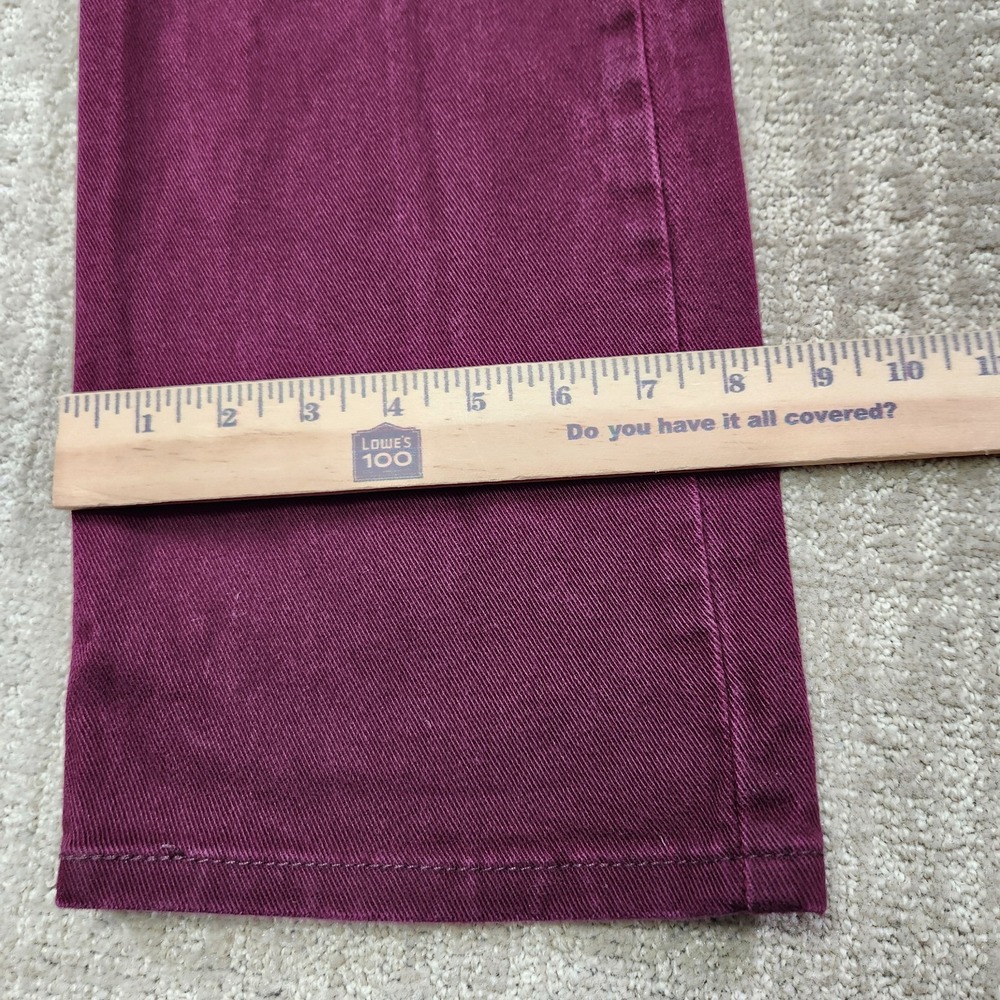 Levis 514 Jeans Men 36x32 Straight Leg Regular Fit Maroon Denim Stretch - Picture 7 of 13